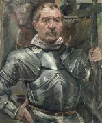 Lovis Corinth self portrait in armor